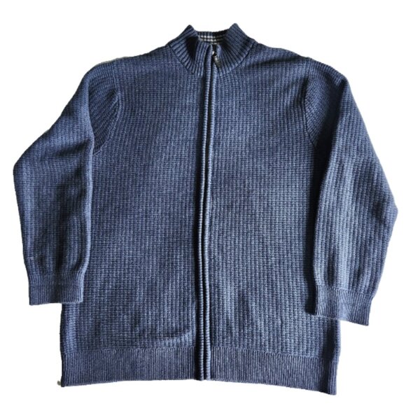 Denver Hayes Cardigan Sweater Mens Size XL Blue Knit Full Zip Long Sleeve - Picture 8 of 12